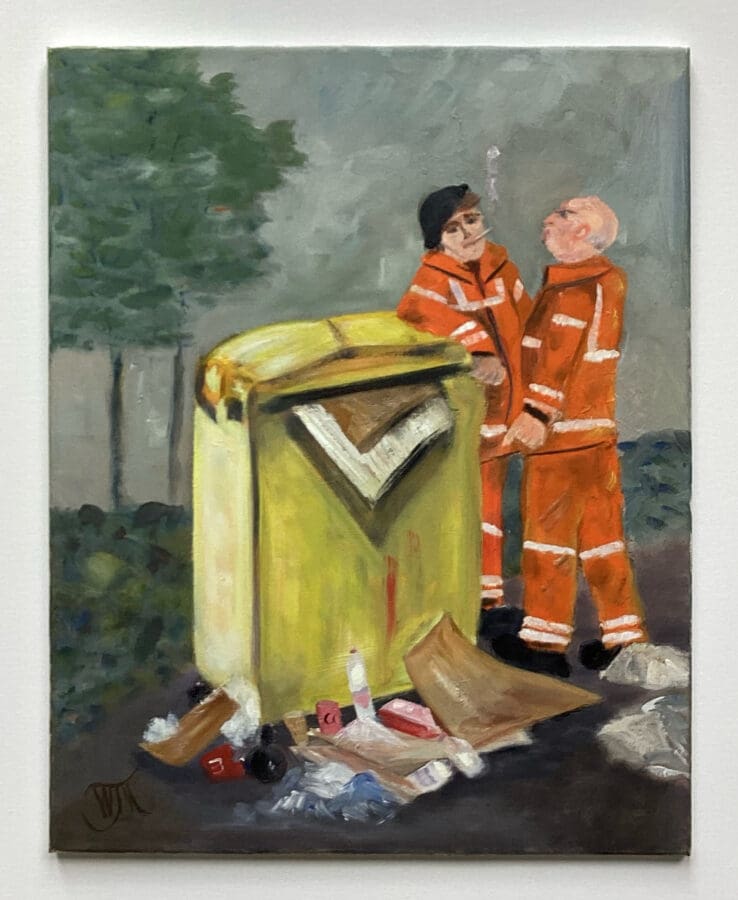 The Slacker - oil on canvas by Wendy Medlam from her HIGH VIZ collection