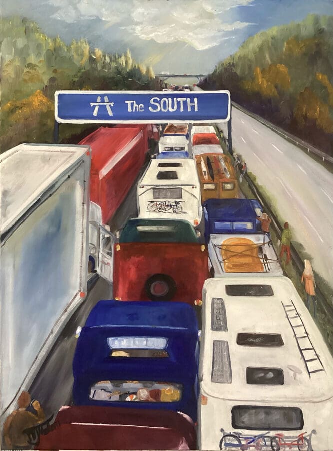 Are We There Yet? - oil on canvas by East Yorkshire artist Wendy Medlam