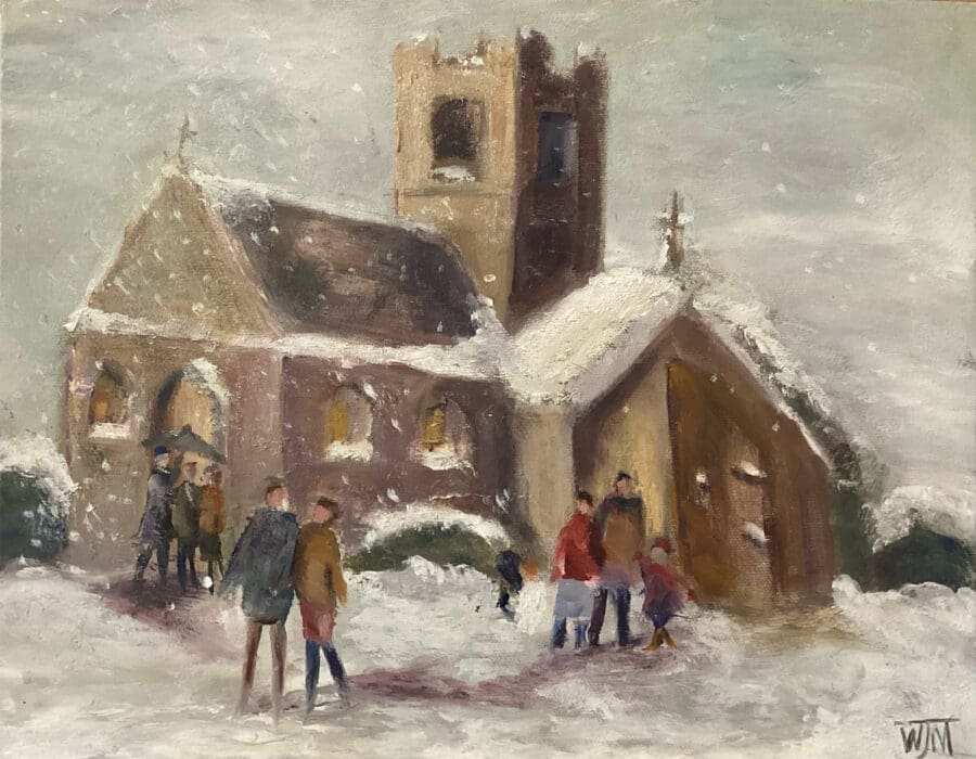 Christmas Morning - oil on board by East Yorkshire artist Wendy Medlam