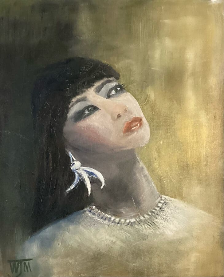 Date Night - portrait oil on board by East Yorkshire artist