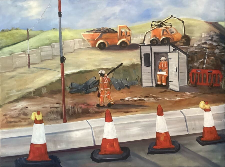GRAHAM - oil on canvas by Wendy Medlam from her HIGH VIZ collection