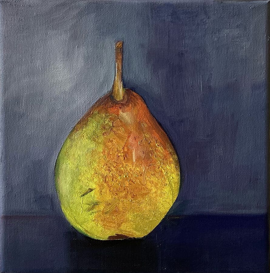 PEAR - still life oil on canvas by East Yorkshire artist Wendy Medlam