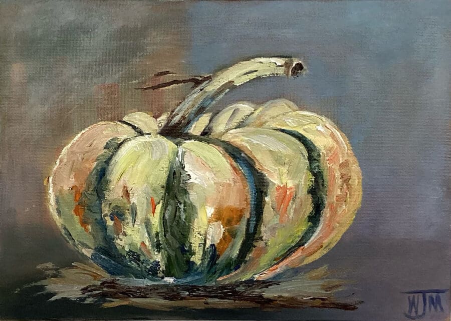 PUMPKIN - still life oil on canvas by East Yorkshire artist Wendy Medlam