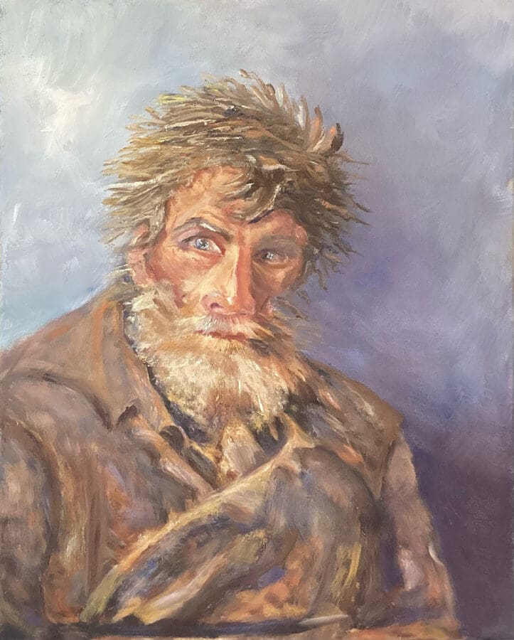 The Cautious Man - portrait oil on canvas by East Yorkshire artist Wendy Medlam