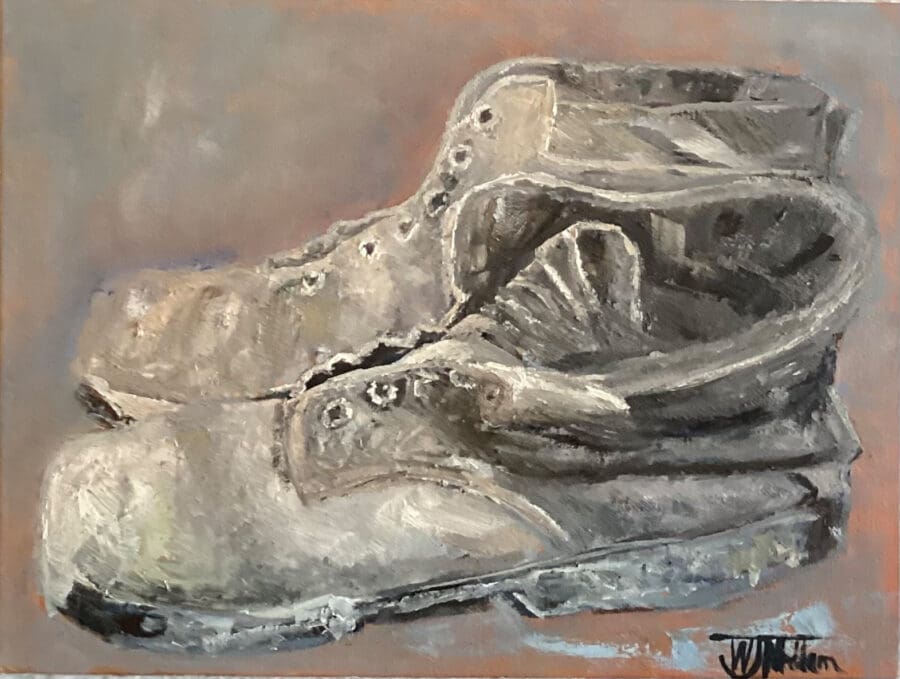 A Lifetime of work - still life oil on board by East Yorkshire artist Wendy Medlam