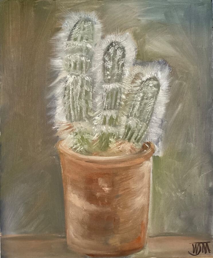 A Prickly Subject - still life oil on board by East Yorkshire artist Wendy Medlam