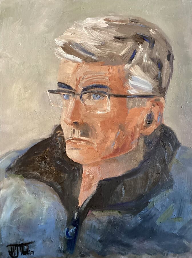 Adrian - portrait oil on board by East Yorkshire artist Wendy Medlam