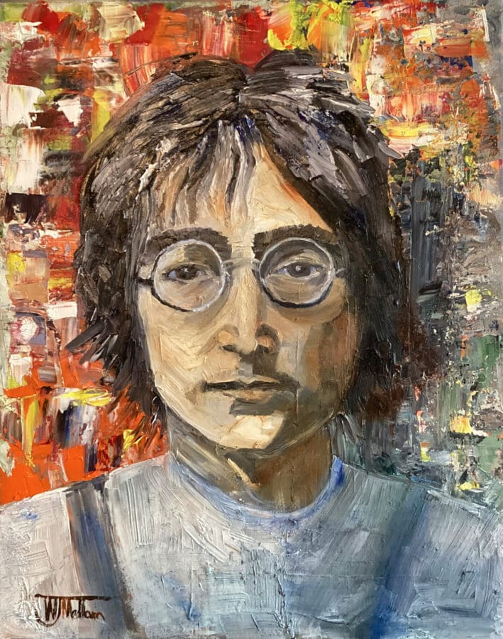 John Lennon - portrait oil on canvas by East Yorkshire artist Wendy Medlam