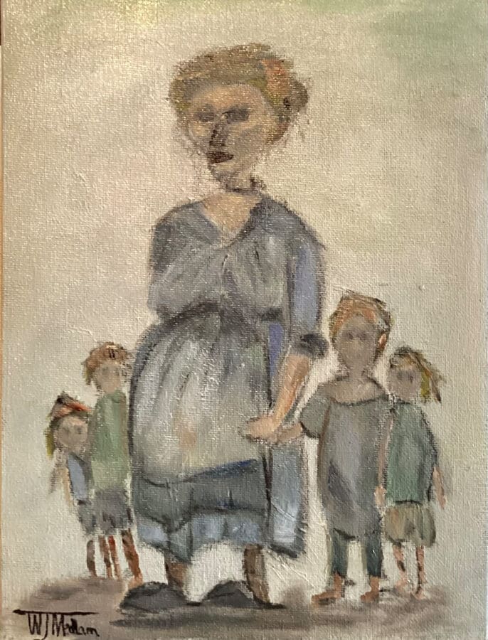 Poverty - portrait study oil on canvas by East Yorkshire artist Wendy Medlam