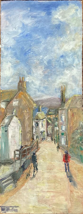 Robin Hood’s Bay – landscape in oil on board by East Yorkshire artist Wendy Medlam