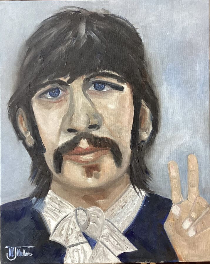 Ringo - portrait study oil on canvas by East Yorkshire artist Wendy Medlam