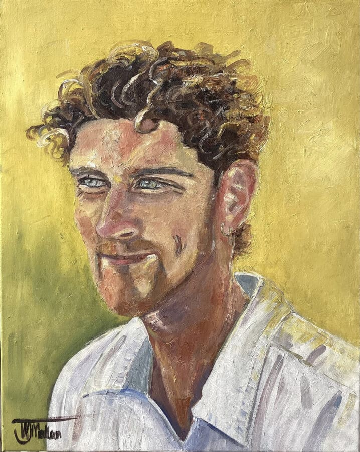 A Good Day - portrait study oil on canvas by East Yorkshire artist Wendy Medlam