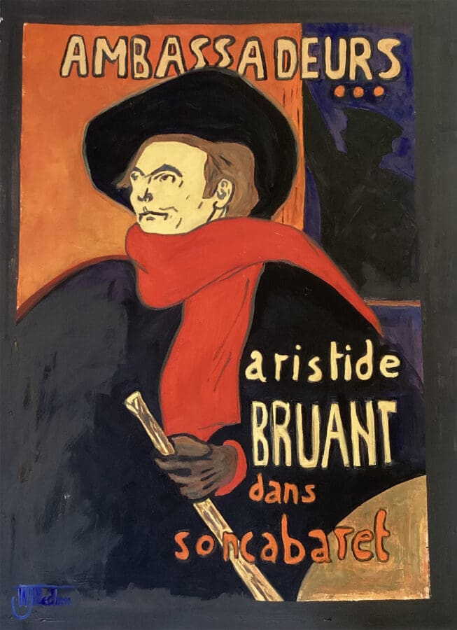 Ambassadeurs - Oil on card (poster) by East Yorkshire artist Wendy Medlam