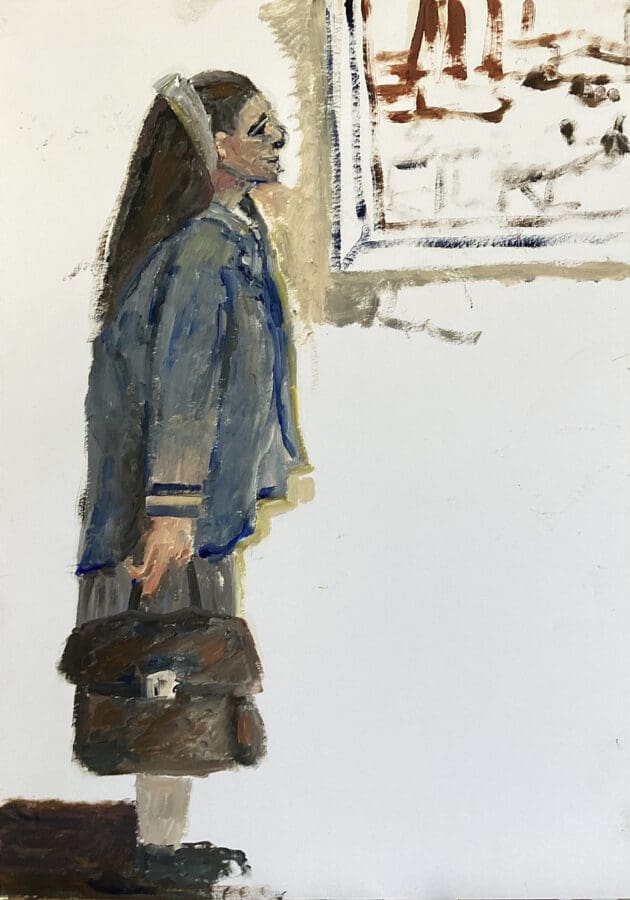 Halfway Stare - Oil on board by East Yorkshire artist Wendy Medlam