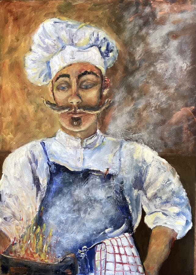 If you can’t stand the heat… - Oil on board by East Yorkshire artist Wendy Medlam