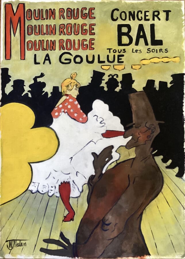 Moulin Rouge - Oil on card (poster) by East Yorkshire artist Wendy Medlam